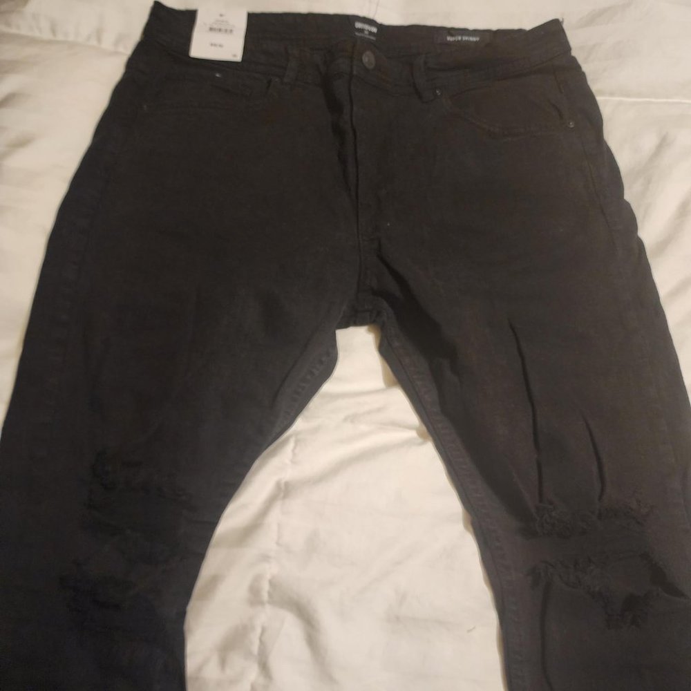 Black Distressed Skinny Jeans